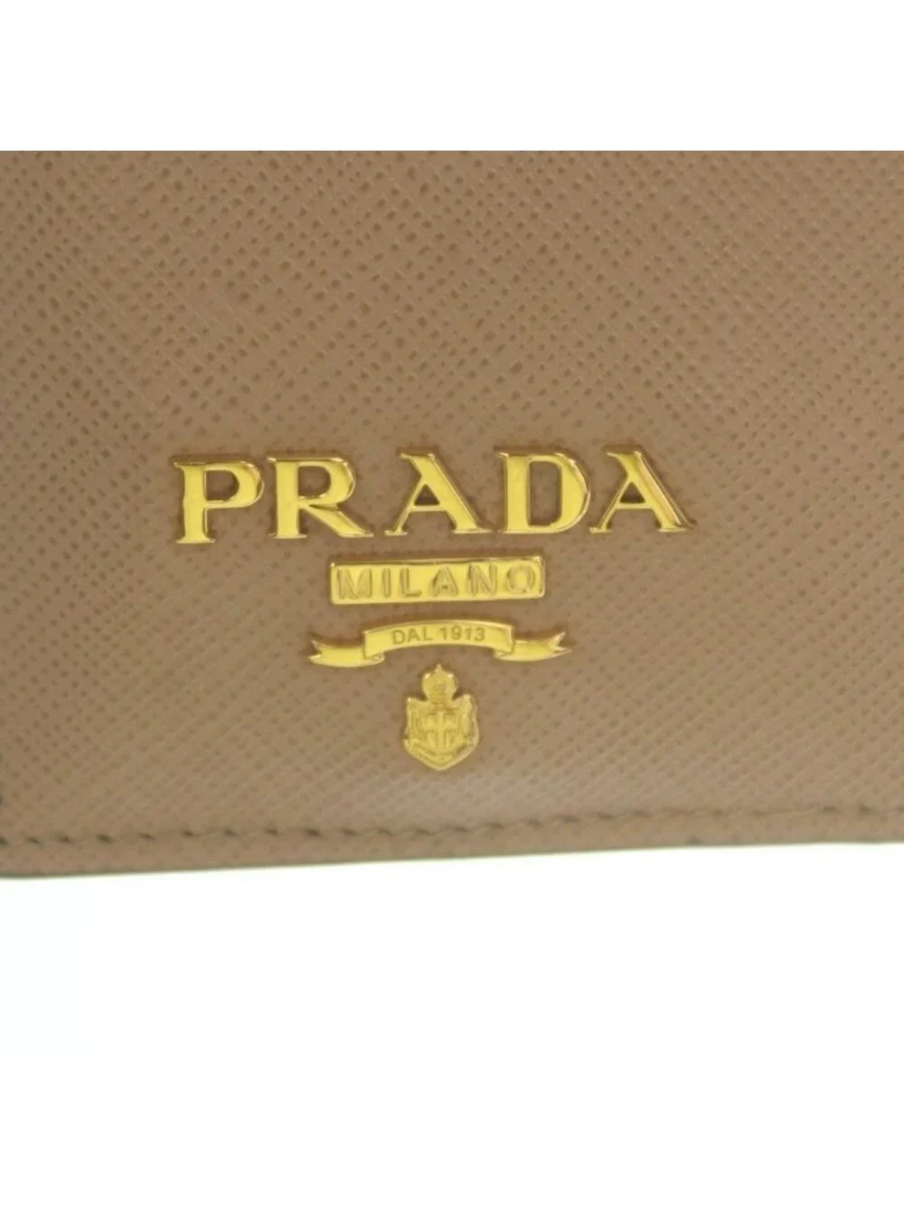 Prada Neck Holder Pass Case Leather Beige Pink